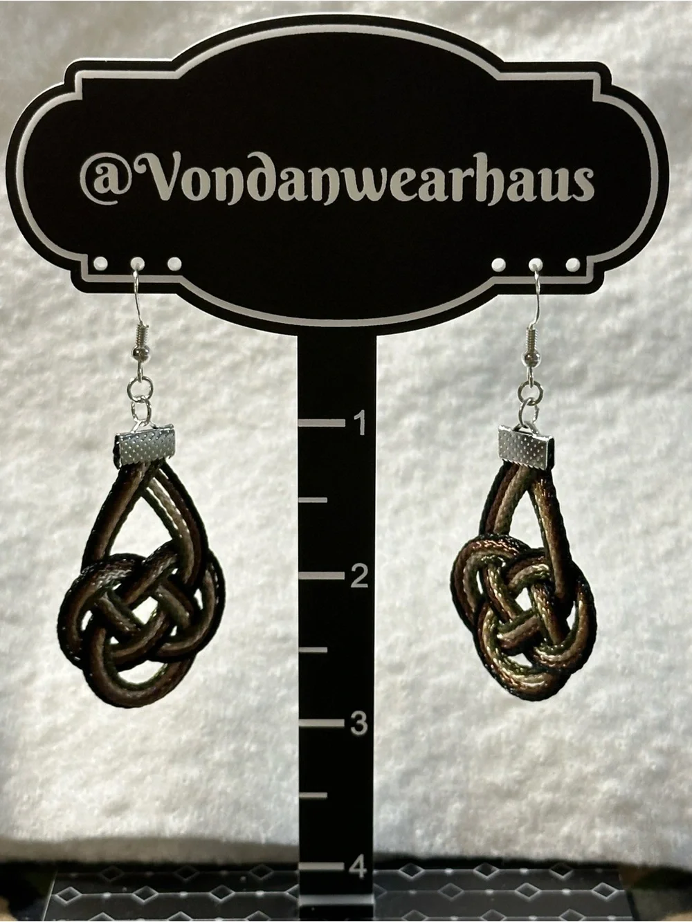 Tactical Elegance Handcrafted Camo Thread Earrings